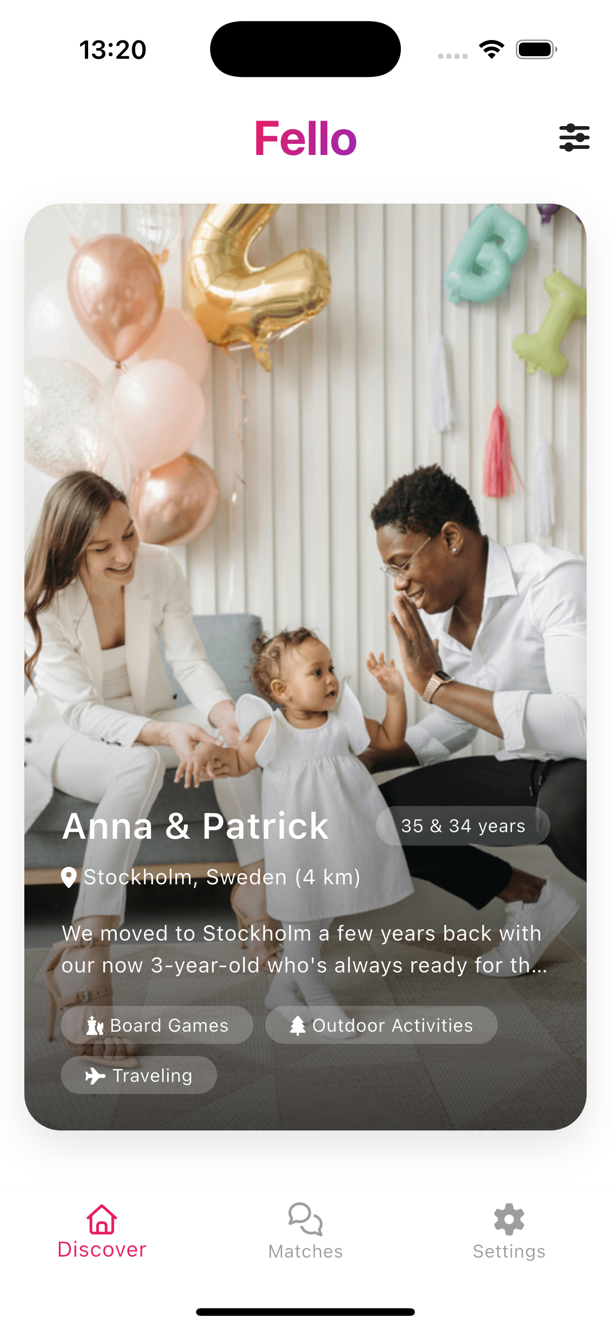 Fello discovery screen